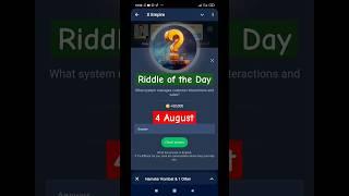 4 August Riddle of the Day  Musk Empire Riddle of the Day Answer #riddleoftheday