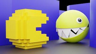 Pacman 2D meets Gold Chain Chomp - world 2D&3D