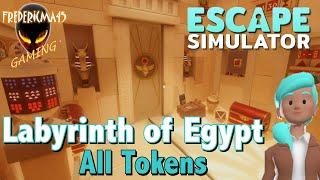 Escape Simulator LABYRINTH OF EGYPT / All Tokens Location - 5 Rooms