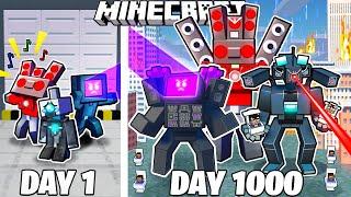 I Survived 1000 Days of SKIBIDI TOILET WAR in Minecraft!