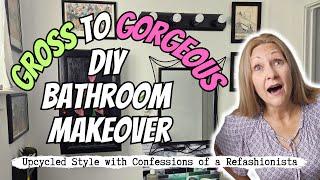 Renter-Friendly Bathroom Makeover | Budget DIYs, Upcycled Decor & Dollar Tree Hacks!