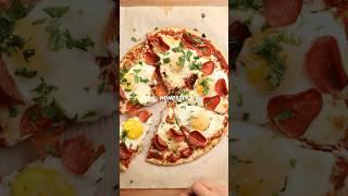 Pizza for breakfast #cooking #food #foodasmr #recipe