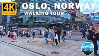 Oslo, Norway 4k60fps HDR - Walking Tour 2024 summer walk city