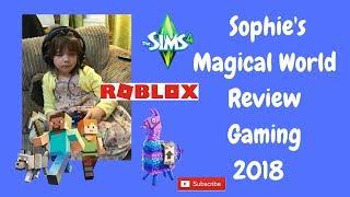 Sophie's Magical World Gaming Review - Minecraft Fortnite Roblox