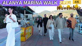 alanya walking tour 2024 november ! alanya marina ! alanya antalya turkey holiday turkey travel 4k