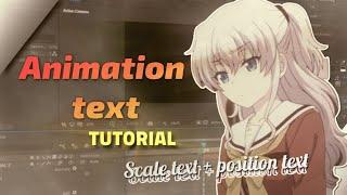 ANIMATION TEXT TUTORIAL | Scale Text & Position Text Typography | After Effect