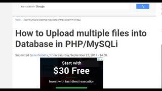 How to Upload multiple files into Database in PHP/MySQLi Tutorial