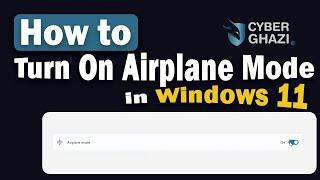 How to Turn On Airplane Mode in Windows 11