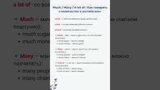 Much / Many / A lot of | Как говорить о количестве | A1