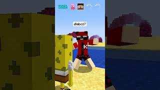 MINECRAFT, MAS O BOB ESPONJA MUDA DE VOZ QUANDO TOCA NA COR AZUL!  #shorts