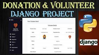 Django Donation & Volunteer System Project | Django Project | Donation, Volunteer, Admin Users