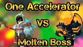 One Accelerator VS Molten Boss Roblox Tower Defense Simulator