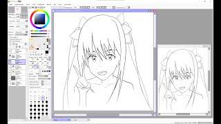 Speedpaint/Timelapse [Paint Tool Sai] Как рисовать Аниме. Anime. Тян. Мику. How to draw mika.