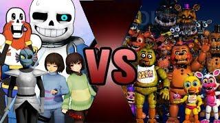 UNDERTALE VS FIVE NIGHTS AT FREDDY'S! (WWE 2K17 Cartoon Battle #11)