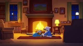 Cozy bedroom fireplace ambience ~ reading ambience ~ tokyo lofi music fireplace sounds for reading