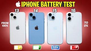 iPhone 13 vs 14 vs 15 vs 16 Battery Test | Ultimate Drain Test Comparison 2024