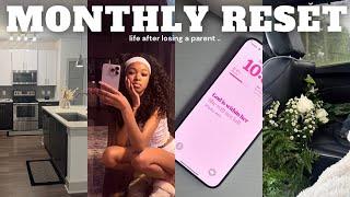 MONTHLY RESET: life after losing a parent ️.. grief, chit chat, apartment tours, resetting, & more