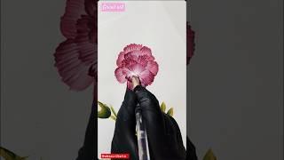 Cómo Pintar Clavel con Brocha Angular #onestroke #flores #howto #carnations #art