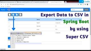 Export Data to CSV in Spring Boot | Super CSV