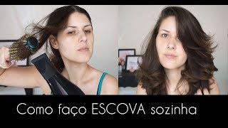 Como fazer escova no cabelo sozinha! Com truque do efeito volumão divo!