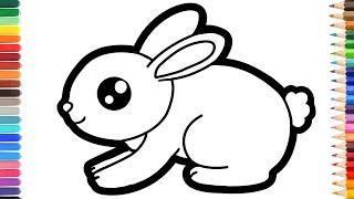 How to draw a hare. Simple drawing of a rabbit for children.