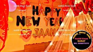 New year party surprise || 2021 new year party decoration ||sushil decor surat ||