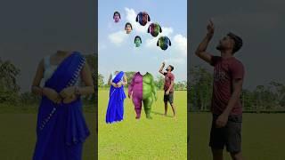 purple+green Fatty dog & cute girl dance vs cute brothers head matching with tu Radha meri main 