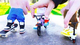 BMX Finger, Finger скейтборд  и Finger самокат Коллаборация | Tech Deck Рампа | Скейт-парк