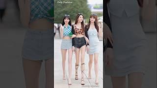 Beautiful Girls Street Fashion | Trendy Summer Outfits Inspo 2025 #shorts #chinesefashion