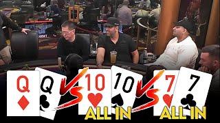 POCKET PAIRS Go ALL IN For MASSIVE Pot at Crazy Live Cash Game