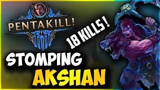 STOMPING AKSHAN - 1V9 PENTAKILL GAME - Rhoku Stream Highlights