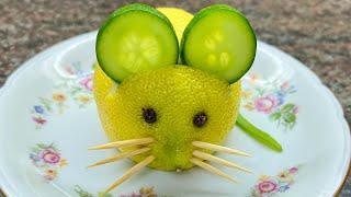 How to make lemon mouse  carving art