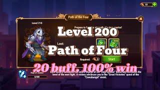 Path of Four Level  200 - 20 Buff Hero Wars Dominion Era