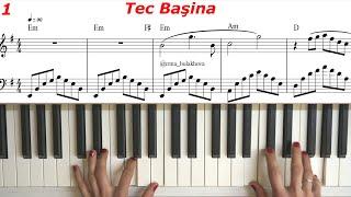 Красивая музыка Tec Başina Alone Music Piano Chords Красивая музыка из кинофильма Пианино аккорды