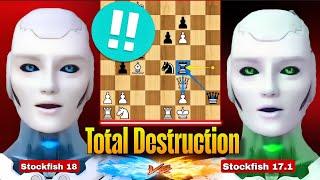 Stockfish 18 Played with His Old Version Stockfish 17.1 In a Recent Chess Game | Stockfish Game