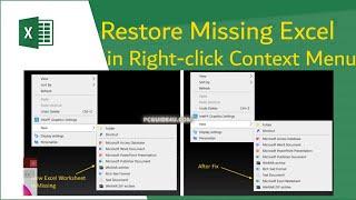 Microsoft Excel Option is Missing from the Right Click Context Menu [Registry Fix 2023] @pcguide4u