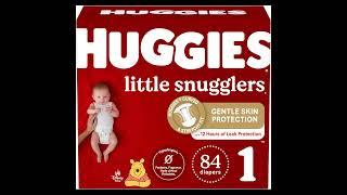 Huggies Little Snugglers Baby Diapers, Size 1 (8-14 lbs), 84 Ct, Newborn Diapers