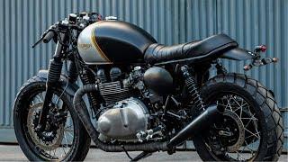 Triumph Thruxton ' Black Swan ' Moto realizada para Sergio, Madrid by Macco Motors