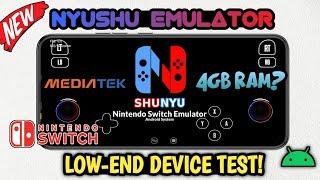 NYUSHU EMULATOR *LOW-END* DEVICE TEST! (SETTINGS/GAMEPLAY) NEW NINTENDO SWITCH EMULATOR ANDROID 2024