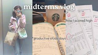 MIDTERM EXAMS VLOG productive study days & how i scored high