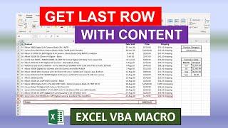 Get Last Row with Data Excel VBA Macro