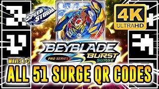 ALL 51 BEYBLADE BURST SURGE PRO SERIES QR CODES IN 4K! BEYBLADE BURST QR CODES