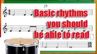 Basic rhythms you should be able to read before learning an instrument