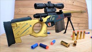 Shell Ejecting Realistic Gold AWM Sniper Toy Gun