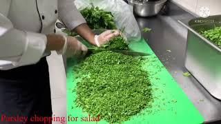 Parsley Chopping Tabbouleh salad Easy process