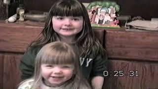 Bay and Pax and dad in kitchen 1998