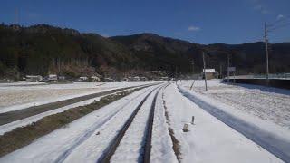 4k winter cab view - Nagaragawa Railway Etsumi-Nan Line Hokunō to Mino-Ōta, Gifu pref, Japan