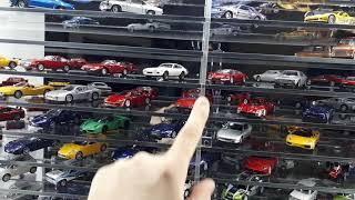1/64 custom LED mirrored acrylic display case 90x90x10cm deep cabinet , diecast car model