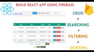 Build React App using Firebase | Feature Include CRUD, Searching, Sorting & Filtering Operation