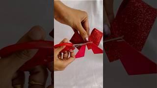 Paper Bow Making tutorial #papercraftideas #papercraft #pushpa2 #peelings #easy #bowmaking #songs